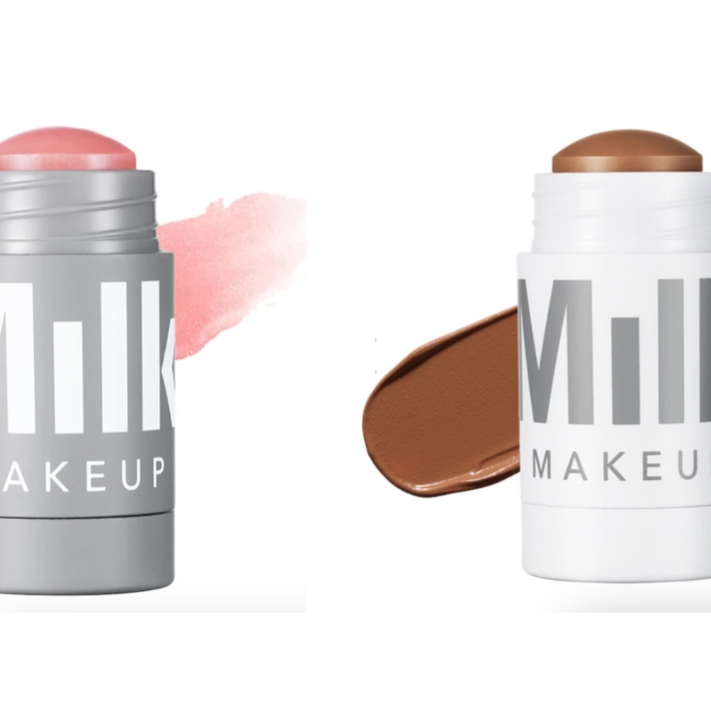 MILK MAKEUP Matte Cream Bronzer Stick + Lip,Cheek Cream Blush Stick, tried once